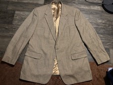 Vintage Brooks Brothers Blazer Mens 48L Brown Plaid Wool Tweed Sport Coat USA picture