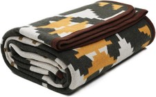 Camp Blanket Merino Wool Aztec Style Large 63''X79'' Warm Thick Washable picture