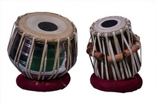 Steel Tabla Set Chrome Polish Sheesham Wood Dayan Musical Instrument With Bag picture