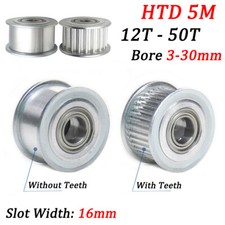HTD 5M Timing Belt Pulley Idler Pulley 12T-50T, Bore 3-30mm, for 15mm Wide Belt picture