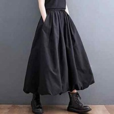 Long Tutu Skirt with Pockets High Waist A-Line Maxi Skirts Loose Casual Skirt picture