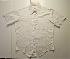 Vintage 70s Arrow Kent Collection Mens 16 L Geometric Short Sleeve Disco Shirt picture