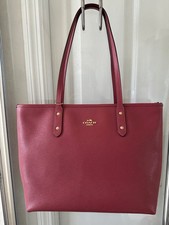 Coach Gallery Rose Leather Top Zip Handbag Eye-catching Pop of Color, NEVER USED picture