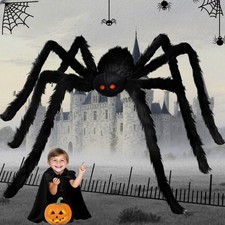 Giant 6.6 FT Halloween Spider Fake Furry Large Outdoor Yard Lawn Party Decor Pro picture