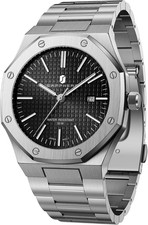 Watches for Men Waterproof Men'S Watch Stainless Steel Octagonal Date Quartz Fas picture