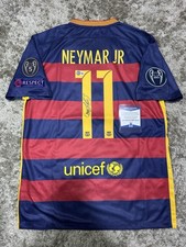 Neymar JR 2015/16 Signed Barcelona UEFA Jersey Beckett Authentication picture