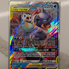 The Pokémon Company Blastoise & Piplup GX 38/236 Cosmic Eclipse Holo TAG TEAM picture