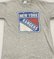 Vintage 90s NHL New York Rangers T Shirt Salem Sportswear Big Logo Single Stitch picture