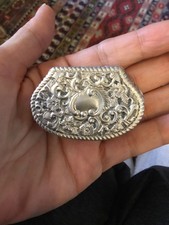 Antique Sterling Silver Trinket Box Henry Mathews Birmingham 1902  picture