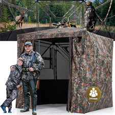 270° See Through Hunting Blind 3-4 Person Pop Up Ground Blind Portable 300D picture