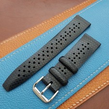22mm Rubber Black Tropical Vintage 1960s 1970s Style Diver Watch Strap picture