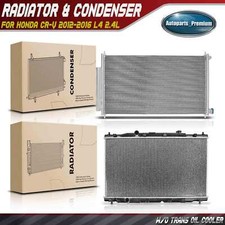 Aluminum Radiator & A/C Condenser Cooling Kit for Honda CR-V 2012-2016 L4 2.4L picture