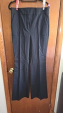 The Loft Versa Ponte Deluxe Black Flare Pants Sz 6 Stretch Petite NWT RN#140923 picture