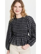 THE GREAT The Contessa Linen-Blend Top Large picture