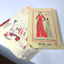 Adele Simpson Prominent Designer Dress Pattern M234 Size 10 Vintage 1940s picture