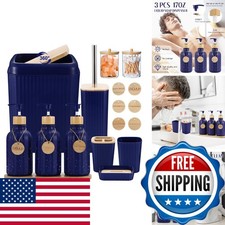 XLHOMO Navy Blue Bathroom Accessories Set 17PCS picture