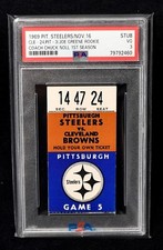 1969 Steelers Chuck Noll & Joe Greene rookies ticket stub (PIT 3 sacks) - PSA 3 picture