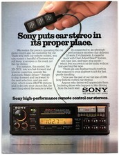 PRINT AD 1986 Sony XR-787R High Performance Remote Control Car Stereo Face Hand picture