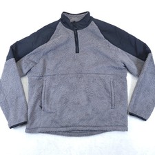 Outerknown Jacket Men XL Gray Skyline Fleece Sherpa 1/4 Zip Pullover Long Sleeve picture