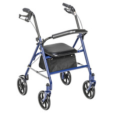 Drive Medical 4-Wheel Rollator Walker w/ Removable Back Support Blue FREESHIP picture