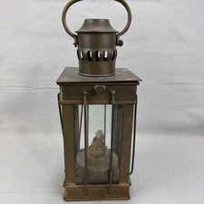 Vintage British Make Brass Ship Lantern 1930’s Nautical Oil Lamp picture