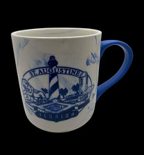 ST. AUGUSTINE Florida Marbled Embossed Coffee Mug Lighthouse City Gate Lions picture