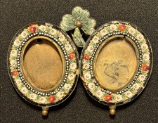 Vintage Italian Micro Mosaic Picture Frame With Clover Made in Italy picture