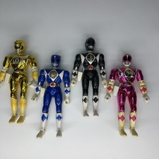 Vintage Bandai MMPR 8in Power Rangers Figures Lot Yellow Blue Black Pink picture