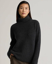 Quince Mongolian Cashmere Fisherman Turtleneck Sweater - XL - Charcoal picture