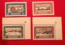 Liechtenstein 1928 Postage MNH Stamps S#B7-B10, Set (4) Rhine Flood Relief NICE picture