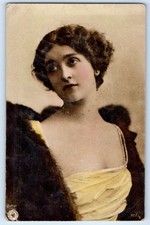 c1910's Pretty Woman Curly Hair Portrait RPPC Photo Posted Antique Postcard picture