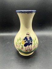 Vintage French Faience Vase Poteries Normandes Trouville Peasant Quimper Style picture