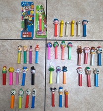 Vtg Pez Dispenser Lot of 38 Used Mixed Mickey, Charlie, Snoopy, Fred, Barney Etc picture