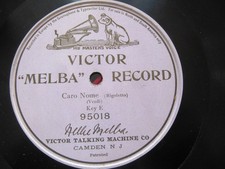 Signature 1904 Nellie MELBA RECORD G&T Mauve RIGOLETTO Caro Nome Victor 95018 picture