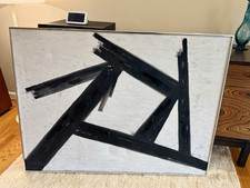 Vintage Large Scale Abstract Expressionist Painting 1970 Signed Allan 4’ x 3’ picture