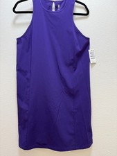 ID Ideology Solid Performance Dress Women's M VioletIndigo Scoop Neck Sleeveless picture
