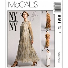Vintage 1990’s McCall's Sewing Pattern 8151 Maxi Dress & Slip Size 8 Uncut picture