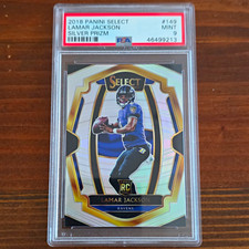 Panini 2018 Select Lamar Jackson Rookie Silver Prizm Premier Level #149 PSA 9 picture