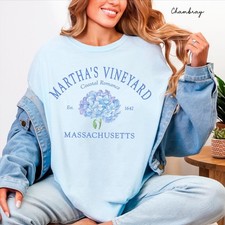 Martha's Vineyard T-shirt, Massachusetts Unisex Tee,hydrangea Souvenir picture