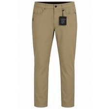01.Algo WarpTech Commuter 5 Pocket Slim Fit Pant Khaki 34x30 Performance Pants picture