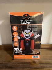 Halloween 4 ft Vampire Yard Inflatable LED Lights Up Self-Inflates Weather picture