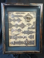 RARE Antique 1880s Sargent & Co Coffin Hardware Salesman Sample Board #36 Casket picture