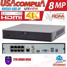 UNIVIEW 16MP NVR NDAA-Compliant 8-Ch PoE IP Network Uniview Security NVR 2TB PUR picture
