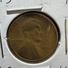 1914-S 1C BN Lincoln Cent VG Details Bent picture