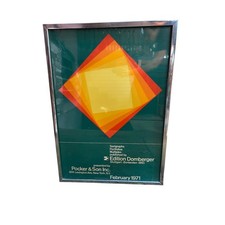 Vintage 1971 Edition Domberger Pocker & Son Serigraph Exhibition Poster Framed picture