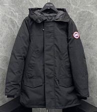 Canada Goose Langford Black Hooded Down Insulated Long Parka Coat Size L picture