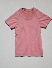 Lululemon Swiftly Tech Short Sleeve Women's Pink Striped Shirt No Tag picture
