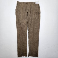 NEW Joseph Abboud SZ 42 Brown Leomaster Italian 100% Linen Trousers Mens Pants picture