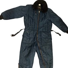 Vintage Sears Work Leisure Snowsuit Navy Blue Black Large Excellent picture