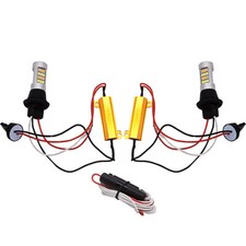 2X7443 Dual Color Switchback White-Amber DRL Turn Signal Parking Light Bulbs picture